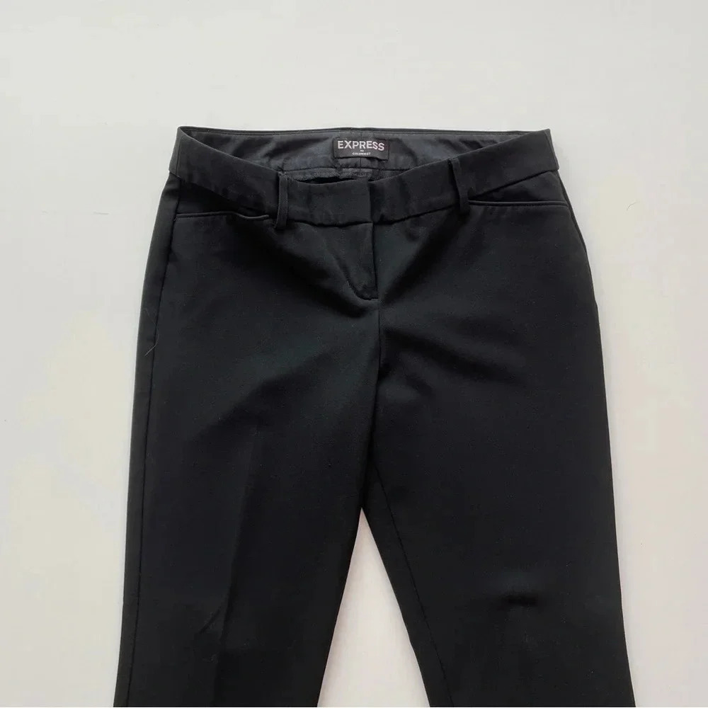 Express Columnist Stretch Ankle Mid Rise Size 2S Black Pants - Picture 3 of 10